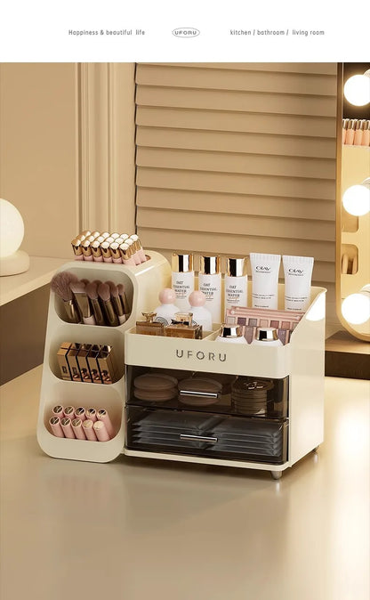 Desktop Cosmetics Storage Box – Dust-Proof & High-End