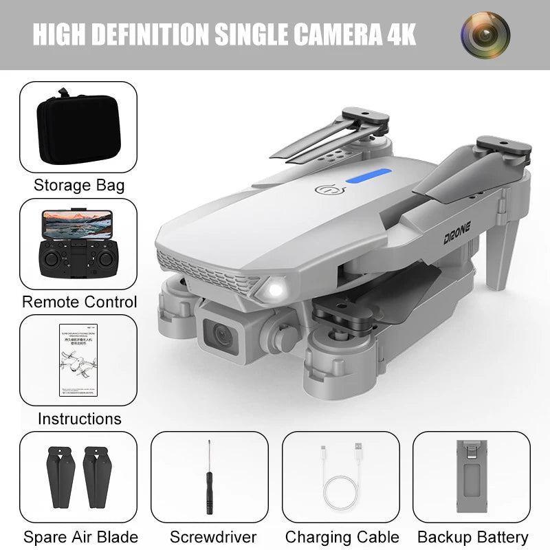 E88 PRO 8K Drone – Dual Camera & Obstacle Avoidance
