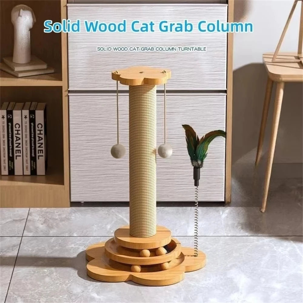 Wooden Cat Turntable Toy – Scratching & Play