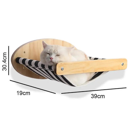 Wall-Mounted Cat Tree – Shelves, Scratcher & Hammock