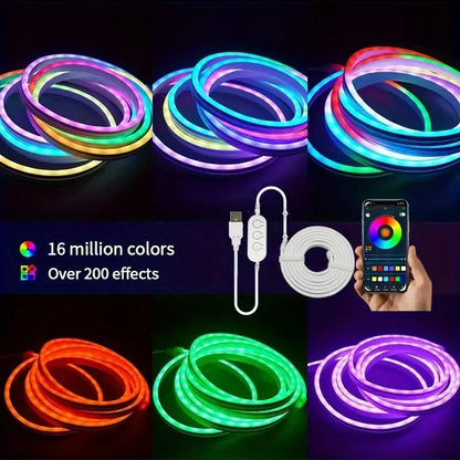 Smart RGB Neon Light Strip (Music Sync & App Control)