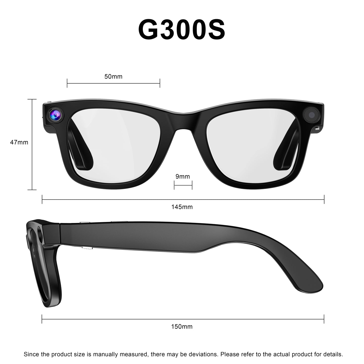 ERVPES G300 AI Smart Glasses (HD Camera & Bluetooth Calls)