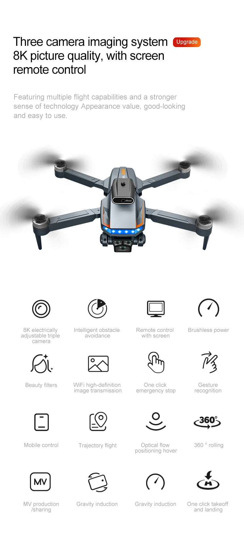 P18 RC Drone – Dual 8K Cameras & Obstacle Avoidance