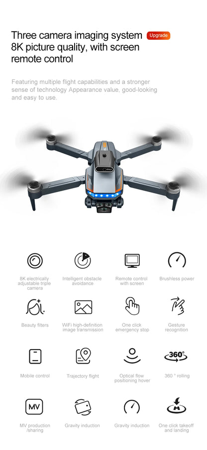 P18 RC Drone – Dual 8K Cameras & Obstacle Avoidance