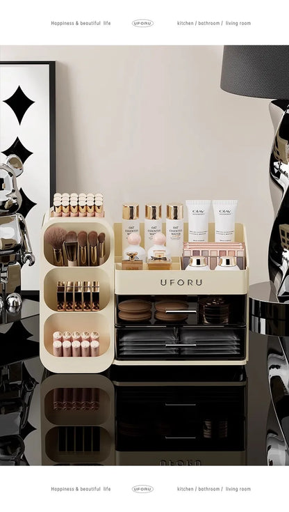 Desktop Cosmetics Storage Box – Dust-Proof & High-End