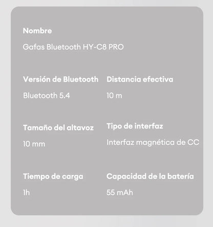 HYUNDAI HY-C8 AI Smart Glasses with Bluetooth Earphones