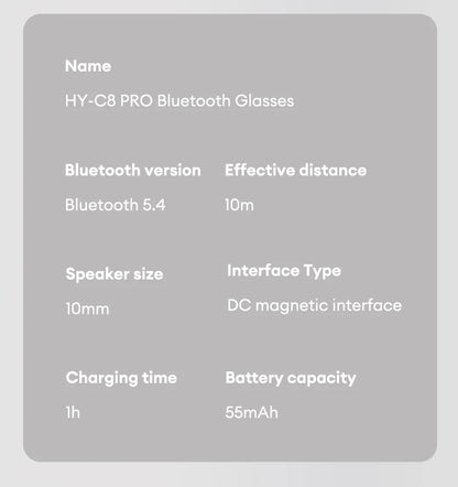HYUNDAI HY-C8 AI Smart Glasses with Bluetooth Earphones