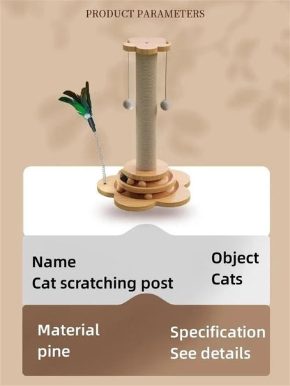 Wooden Cat Turntable Toy – Scratching & Play
