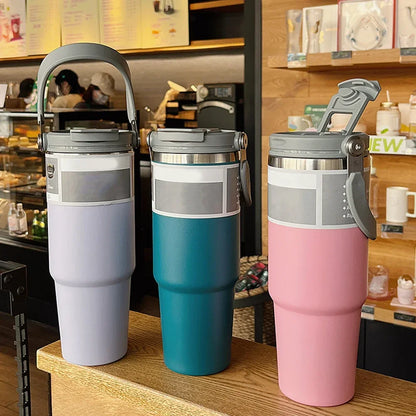 30oz Reusable Tumbler Lid – Spill-Proof with Handle