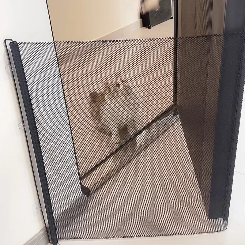 Retractable Pet Gate – Indoor Safety Fence for Dogs & Cats