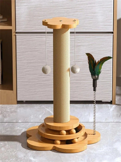 Wooden Cat Turntable Toy – Scratching & Play