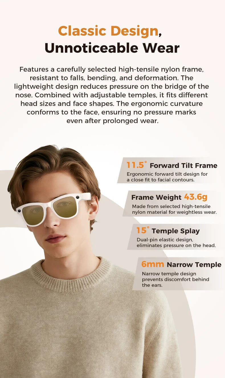 4K AI Smart Glasses with Camera & Translation