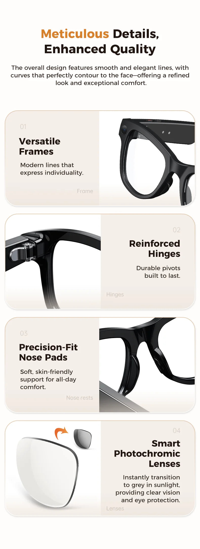 4K AI Smart Glasses with Camera & Translation