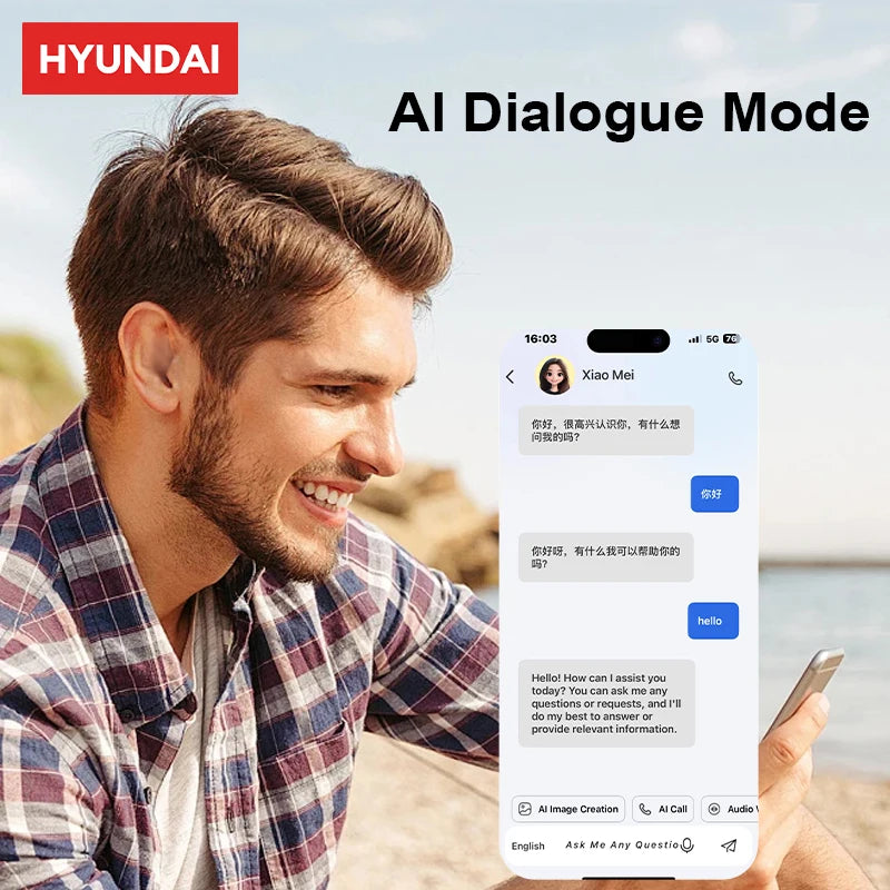 HYUNDAI HY-C8 AI Smart Glasses with Bluetooth Earphones