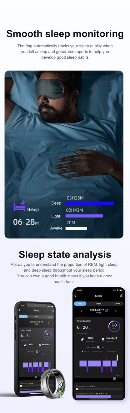 Smart Ring with Heart Rate & Sleep Monitor