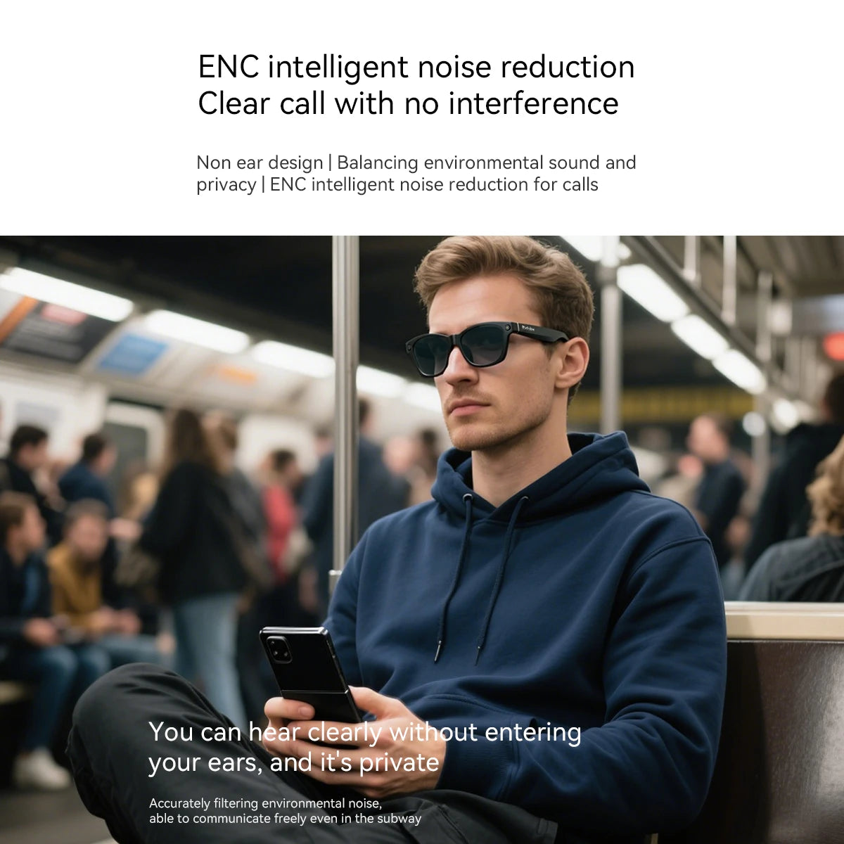 AI Smart Glasses with 2K Camera & Bluetooth Calling