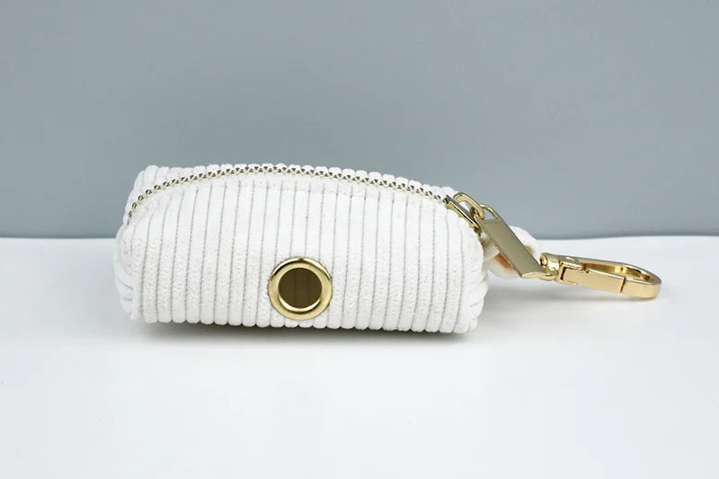 White Corduroy Dog Collar & Leash Set – Custom Nameplate