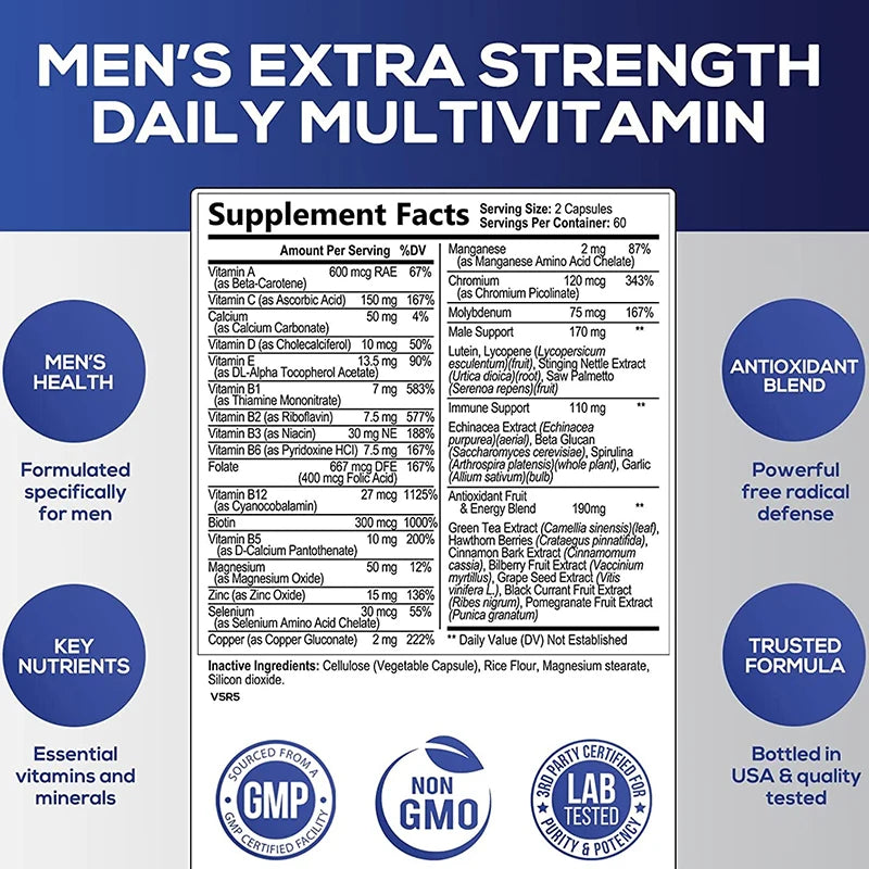 Men’s Multivitamin – Energy, Heart & Brain Support