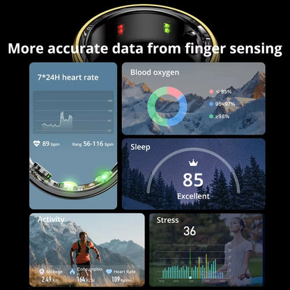 Smart Ring with Heart Rate & Sleep Monitor