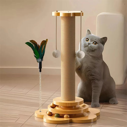 Wooden Cat Turntable Toy – Scratching & Play
