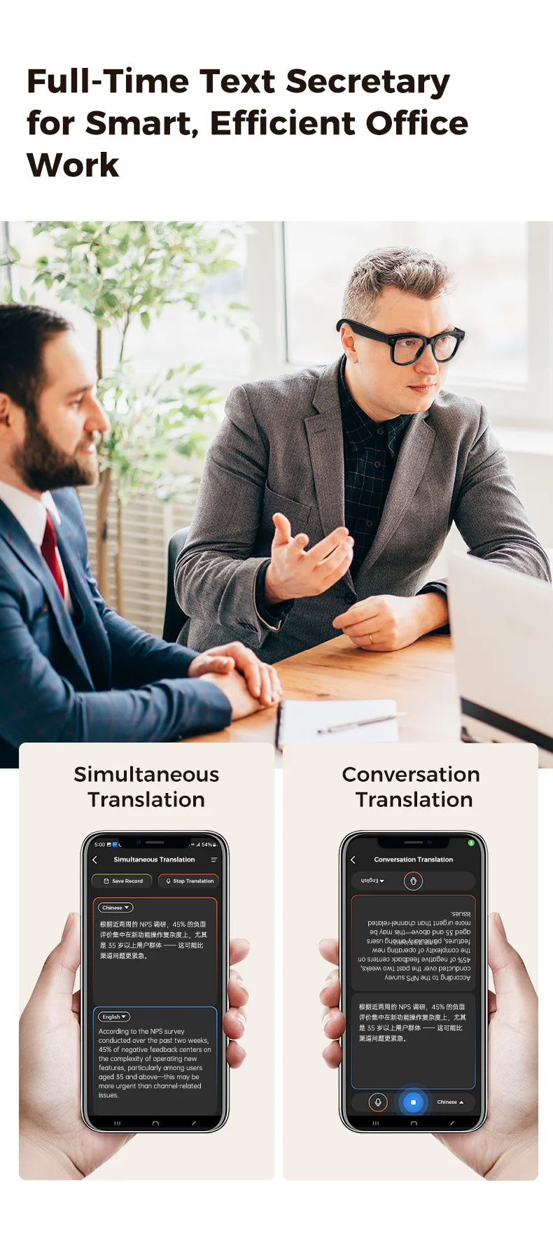 4K AI Smart Glasses with Camera & Translation
