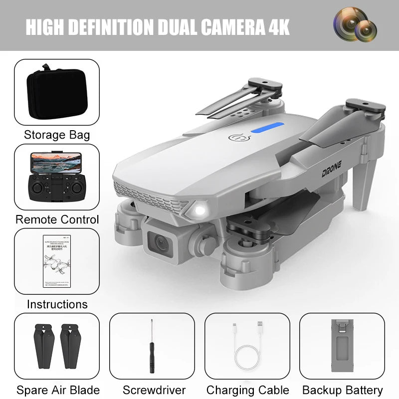 E88 PRO 8K Drone – Dual Camera & Obstacle Avoidance