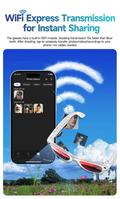 AI Smart Glasses with Camera, Calls & Translation