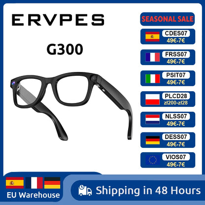 ERVPES G300 AI Smart Glasses (HD Camera & Bluetooth Calls)