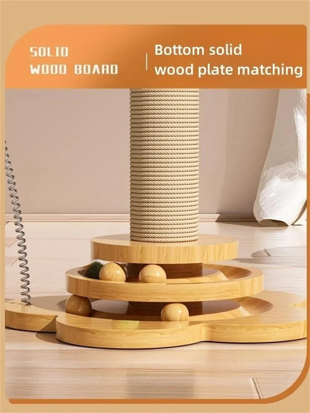 Wooden Cat Turntable Toy – Scratching & Play