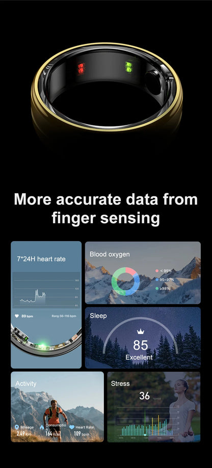 Smart Ring with Heart Rate & Sleep Monitor