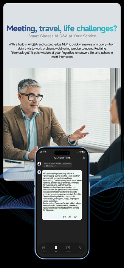 AI Smart Glasses with Camera, Calls & Translation